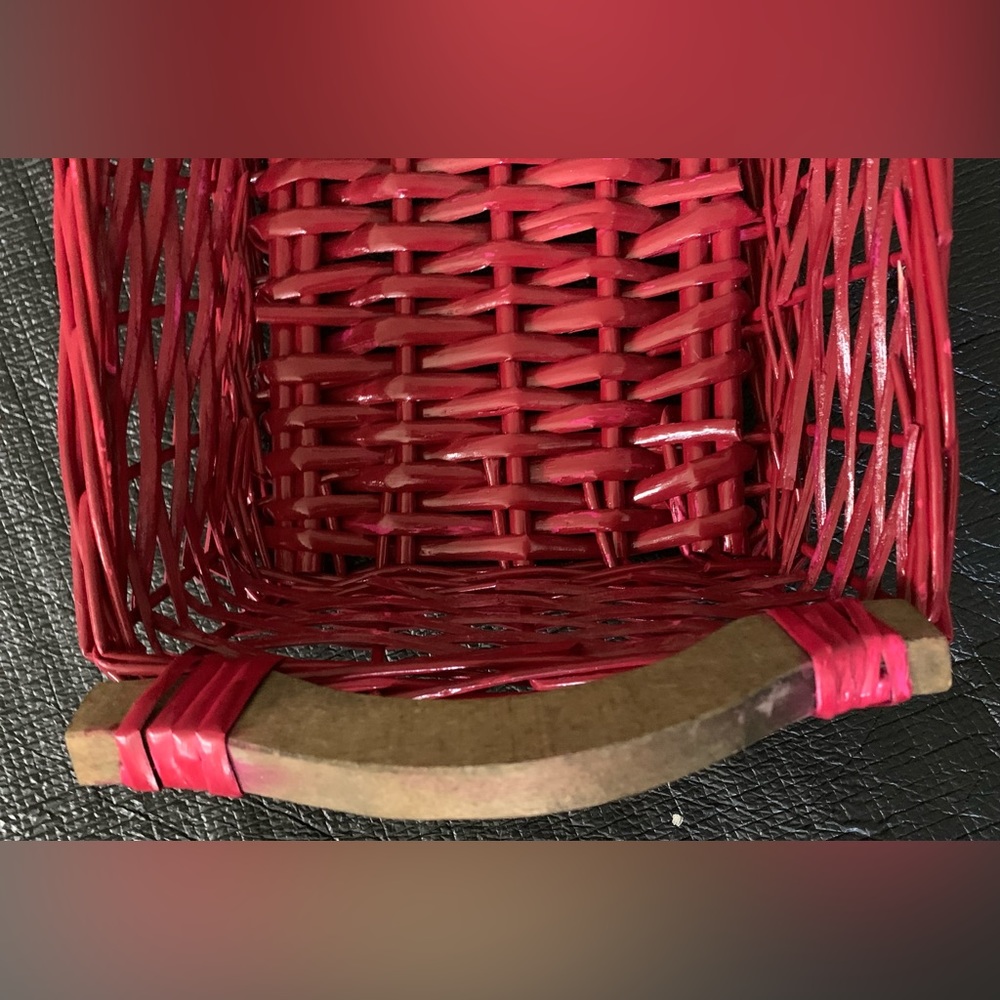 ♥️ Vintage Tray with wooden handles - Red Painted - Perfect Valentine Gift ♥️ - Picture 4 of 6